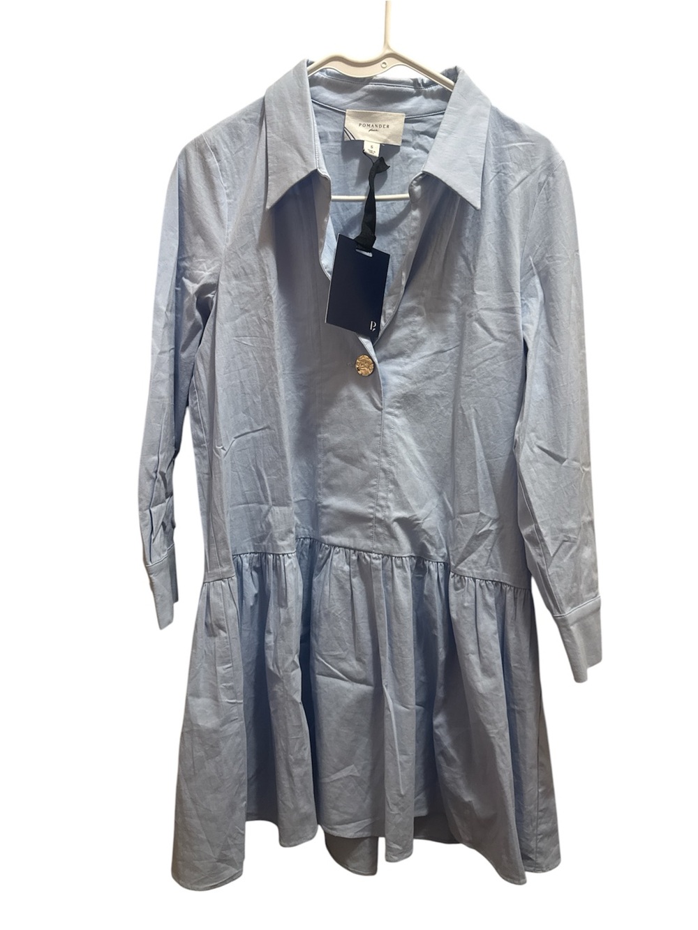 Pomander Place Sky Blue Drop Waist Mini Dress Size Large Preppy Nautical